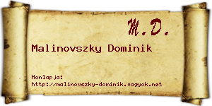 Malinovszky Dominik névjegykártya