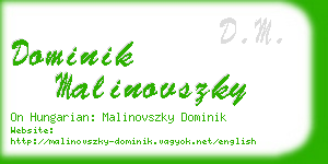 dominik malinovszky business card